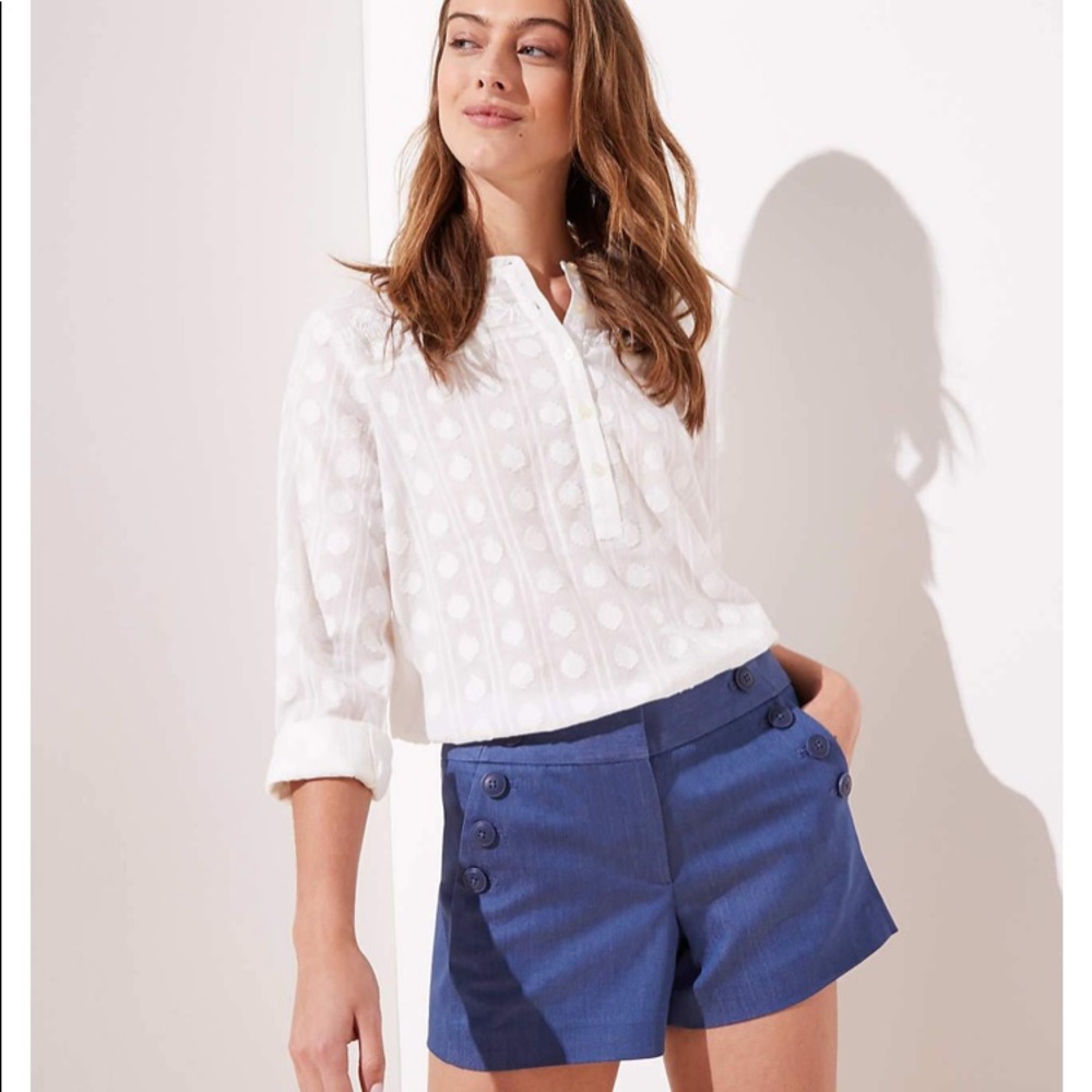 LOFT Riviera Sailor Shorts blue 4”inseam size4